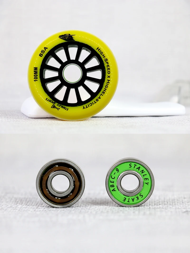 اللياقة البدنية صف واحد زلاجات دوارة للأطفال، عجلات احترافية قابلة للإزالة 3 × 100 مم زلاجات مضمنة، في الهواء الطلق PU Blue STANLEY Boys #5