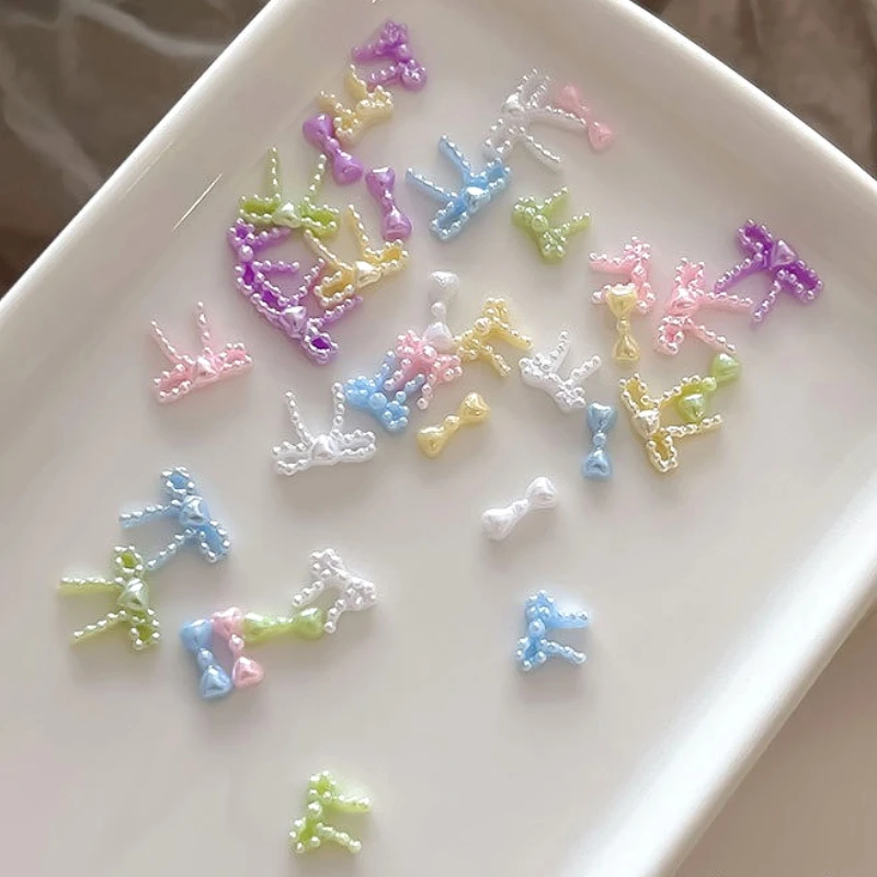 

Japanese Korean Sweet Colorful Bowknot Butterfly Snowflakes Christmas Nail Art Accessories Decorations Manicure Tools Wholesale