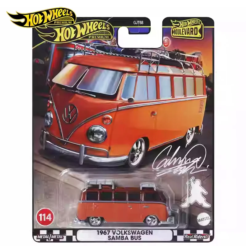 Original Hot Wheels Premium Car Boulevard 1967 Volkswagen Samba Bus 1/64 Diecast Toys for Boys Vehicles Collection Birthday Gift