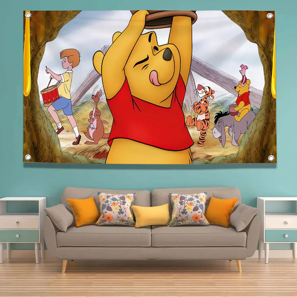 Winnie the Pooh Double Penetration Pirate Barber Accessories Fall Decorations Christmas Decoration 2024 Office Home Garden Flag