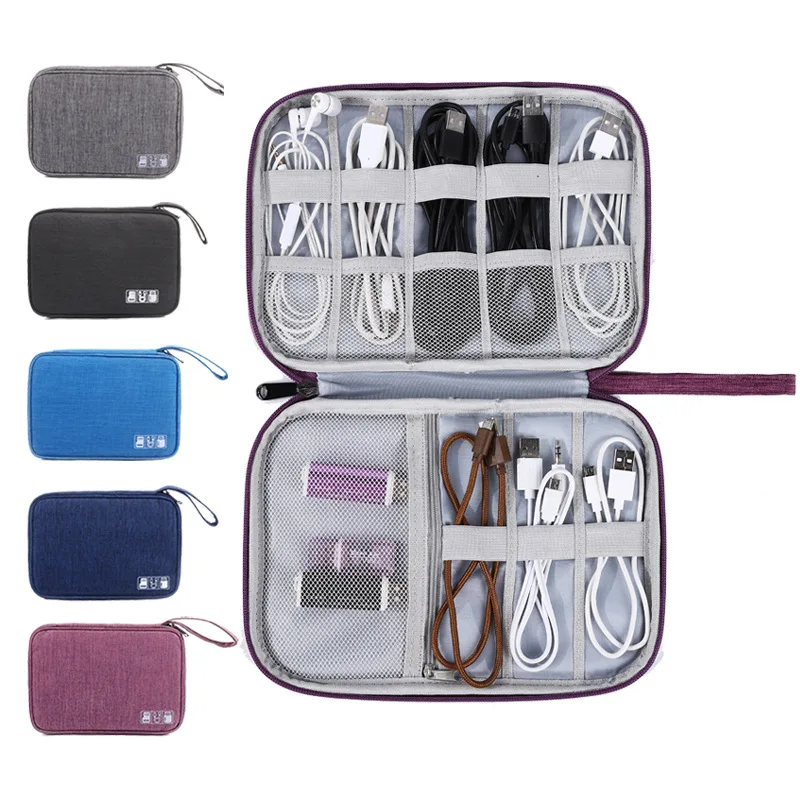 New Travel Storage Bag Portable Digital Gadget Organizer Charger Wires Case Cosmetic Zipper Pouch Multi-Function Organizer Case