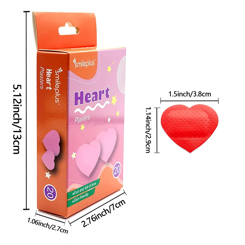 20Pcs/box Bandage Pad Hydrocolloid Dressing Heart Shaped Bandage Self-adhesive Wound Patches First Aid Gauze