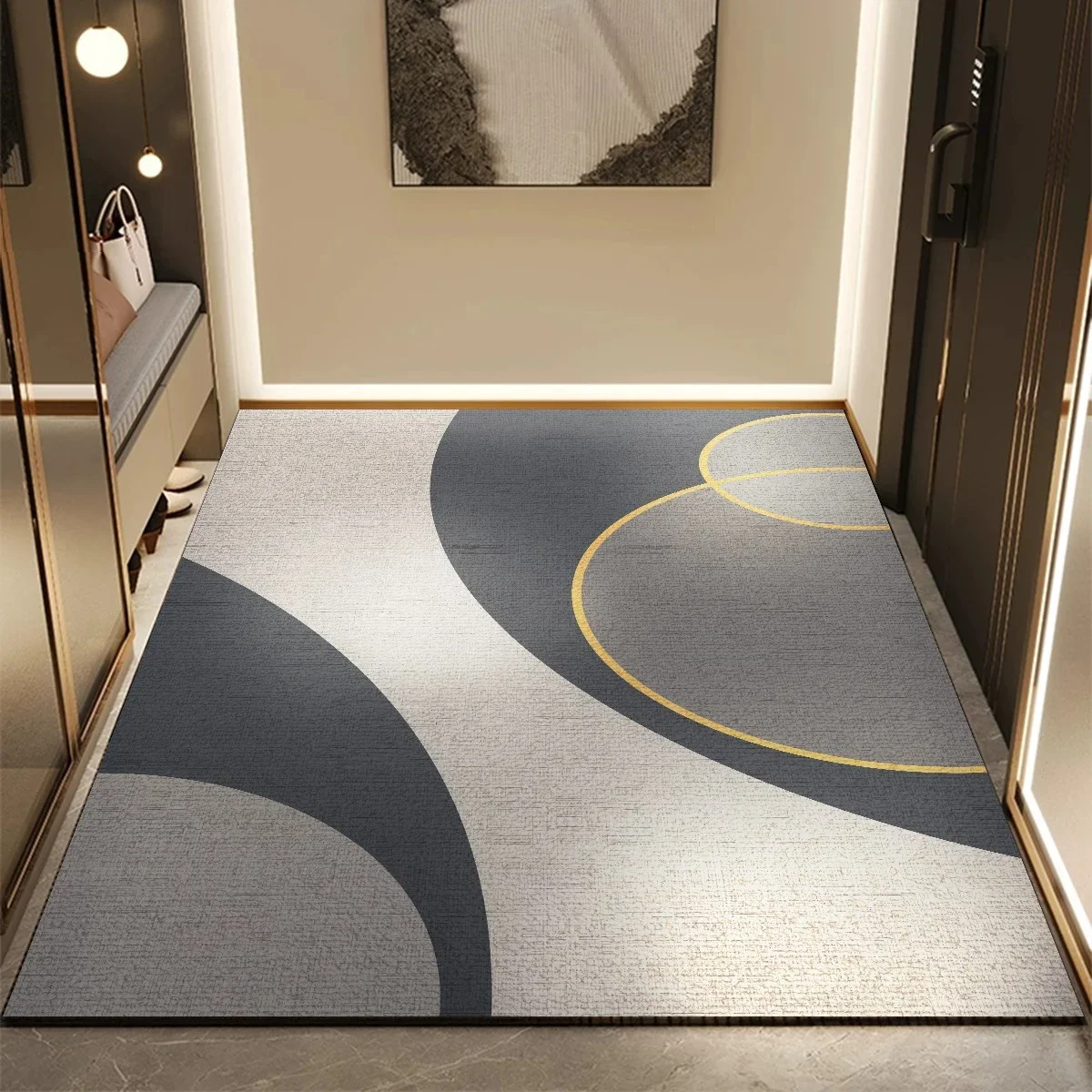 Modern Minimalism Entry Door Mat Anti-slip Hallway Carpet Welcome Rug Dirt Trapping Washable Rugs Entrance Doormat Home Decorate