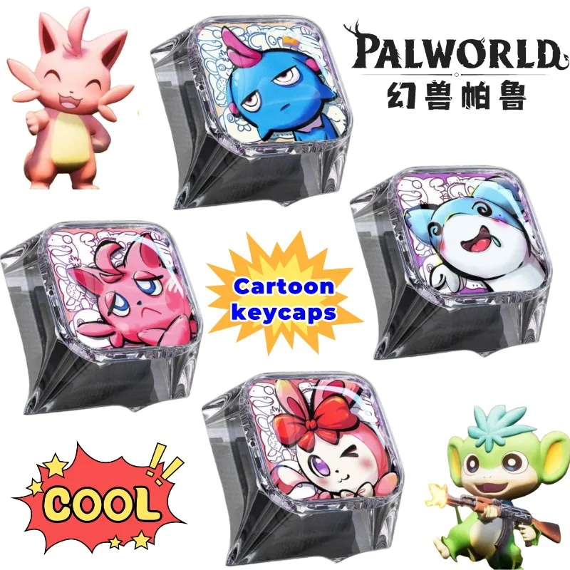 Palworld game peripheral creative cartoon keyboard cap student cross shaft mechanical keyboard decoration transparent key cap