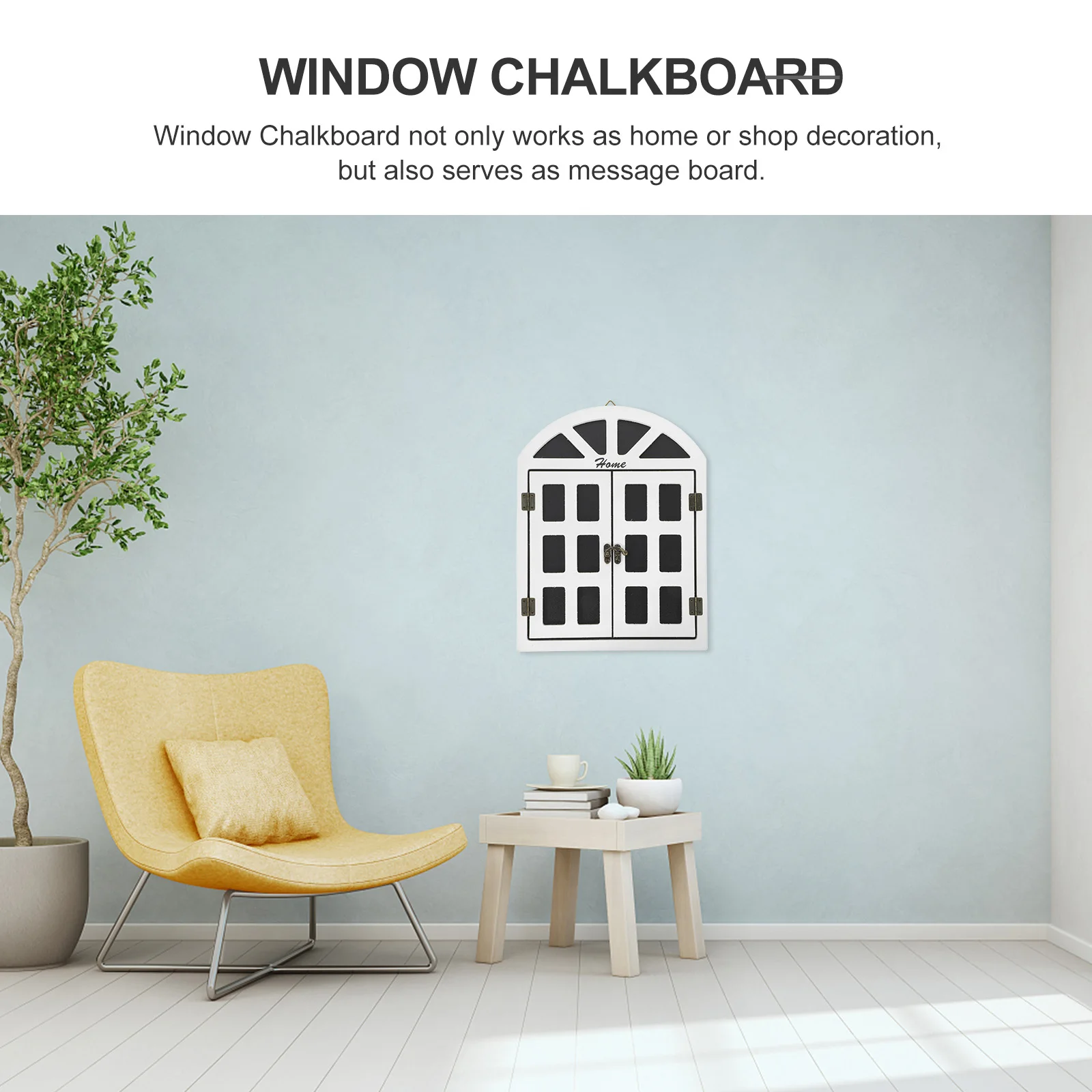 

Wooden Wall Decor Hanging Window Chalkboard Brown Small Size Vintage Message Board for Party Restaurant