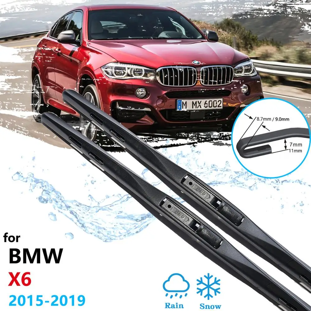 

Car Front Wiper Blades for BMW X6 F16 2015 2016 2017 2018 2019 Windshield Windscreen Car Accessories Brushes Washer Cutter 2pcs