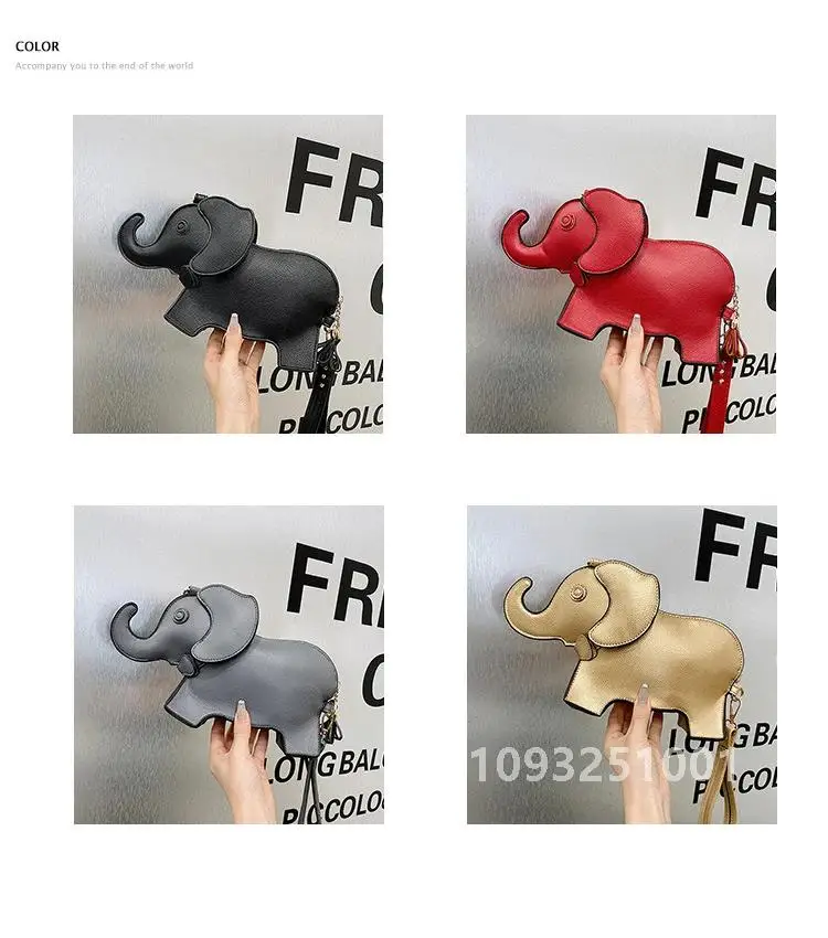 Fashion Elephant Shape Women Purses and Handbags Fun Shoulder Bag Female Crossbody Animal Designer Pu Bag Leather Clutch Cute