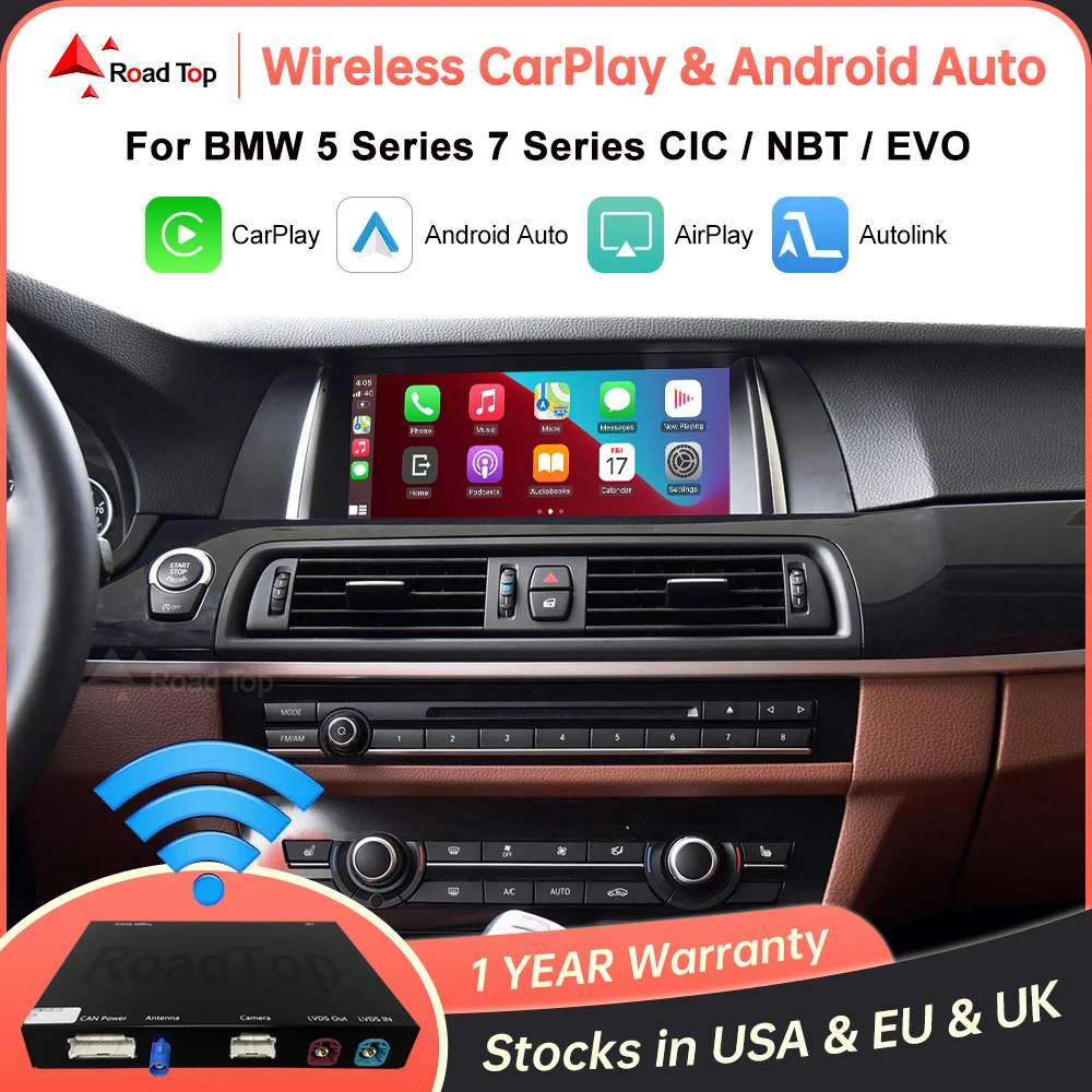 

Беспроводной декодер CarPlay Android Auto для BMW 5 7 серии F10 F11 F07 GT F01 F02 F03 F04 2009-2016 с MirrorLink Car Play