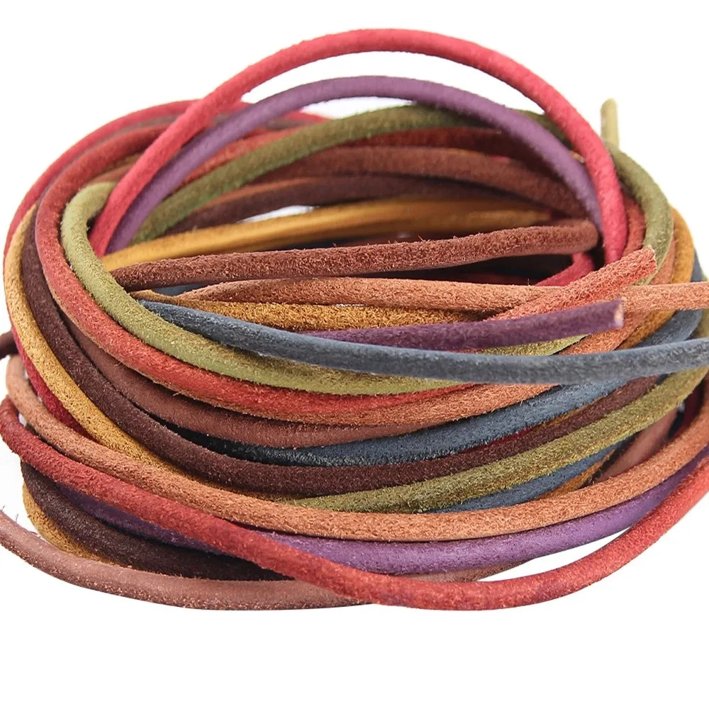 

100yards 3mm Roud Genuine Cow Leather Cord Colourful Bracelet String Lace Rope DIY Bracelets Necklace Making Jewelry Accessories