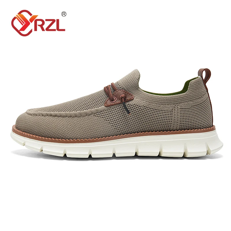 YRZL-mocasines informales de malla para hombre, zapatillas ligeras y transpirables sin cordones, zapatos cómodos para caminar, talla grande 39-48