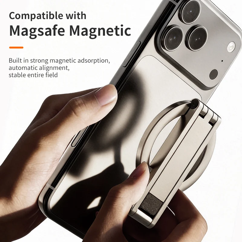 Magnetic Metal Phone Photography Stand Selfie Stick Dual Magnetic High-Altitude Tripod Suitable for Samsung Xiaomi Huawei iPhone view 3