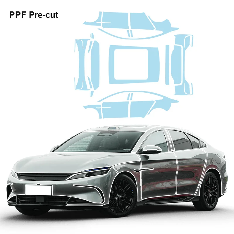 

Suitable for BYD Han transparent high-quality TPU pre-cut automotive paint protection film, self-healing hydrophobic PPF