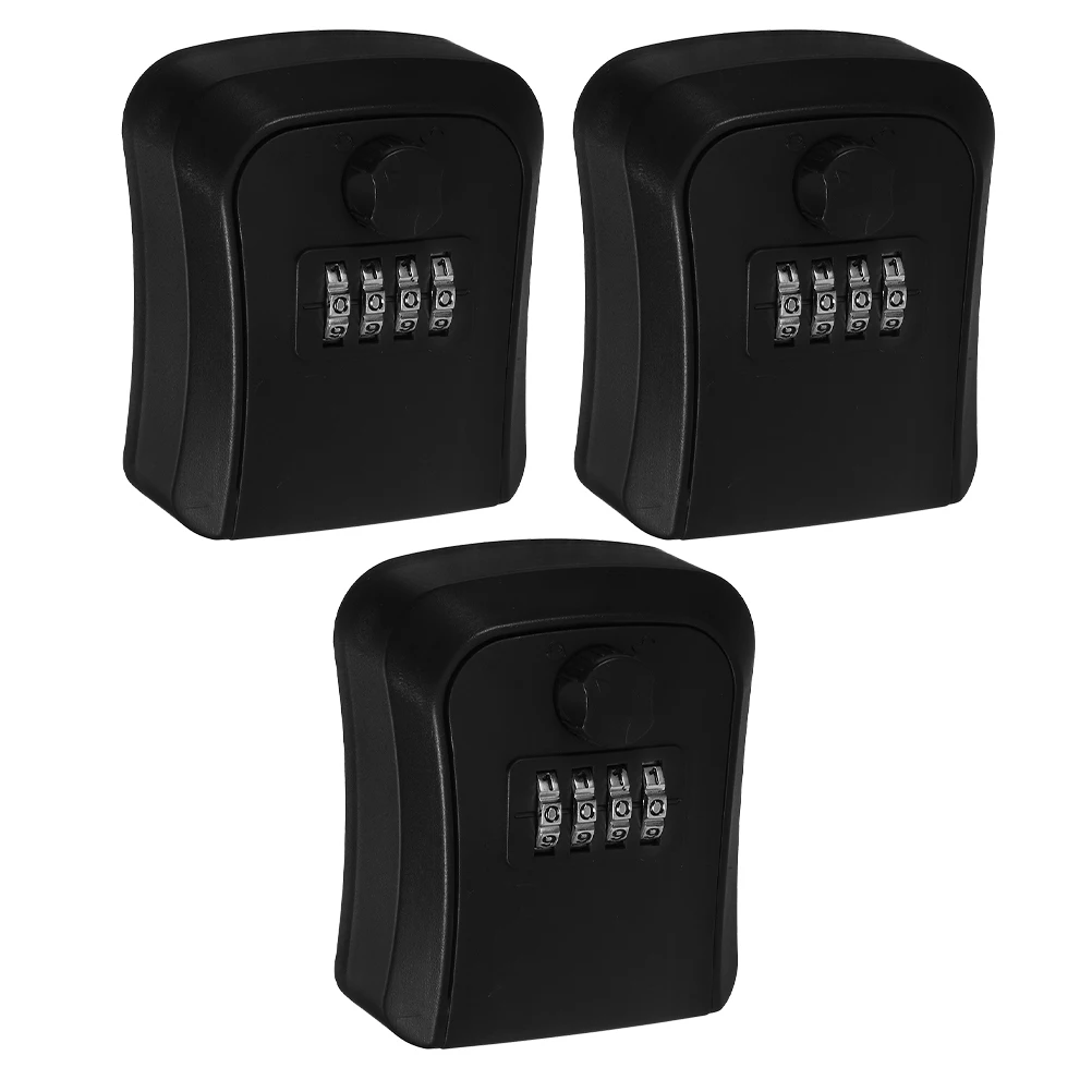 3 Pcs Key Box Safe Lock Numerical Lockboxes for Door Locking Storage Portable Wall Hanging