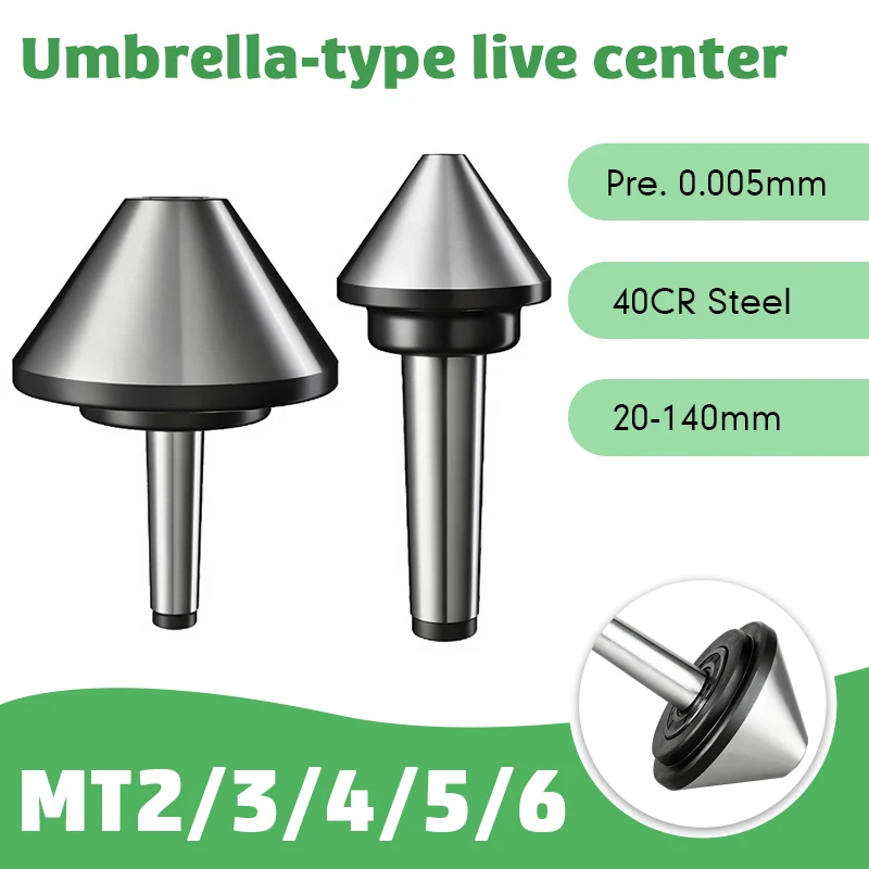 Umbrella Live Center MT2 MT3 MT4 MT5 MT6 60°/75° D63‑D300 Lathe Face Drive Center CNC Lathe Revolving Center