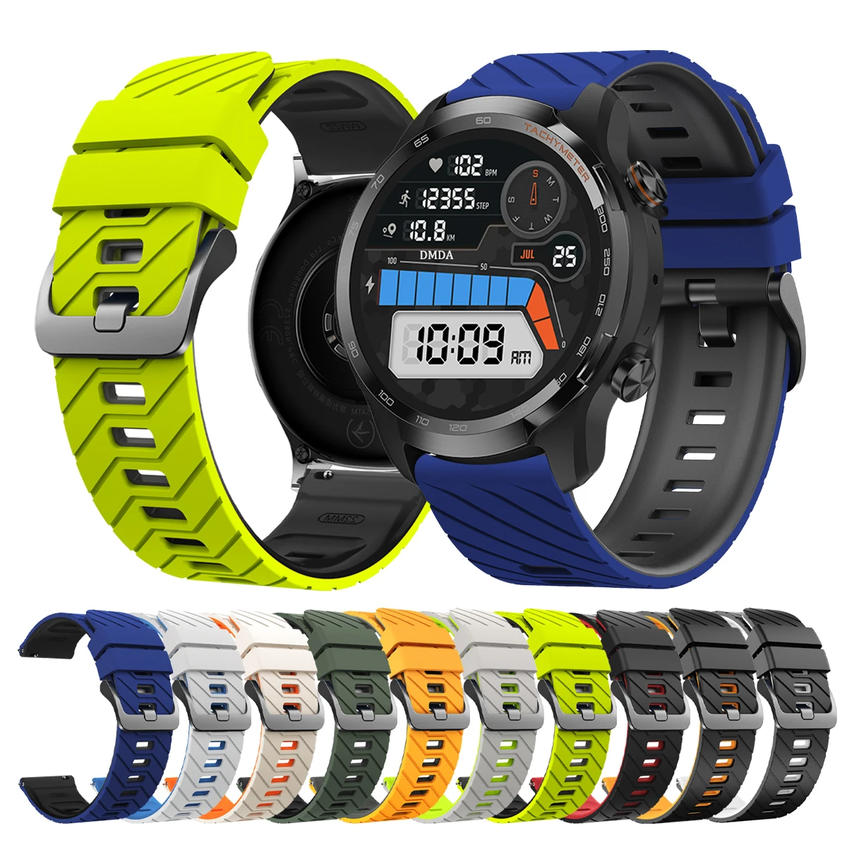 22 مللي متر سيليكون حزام ل TicWatch Pro 3 الترا GPS/LTE سوار ل TicWatch Pro X GTH GTW GTX E2 2021 المعصم الفرقة الرياضة حزام الساعات #1