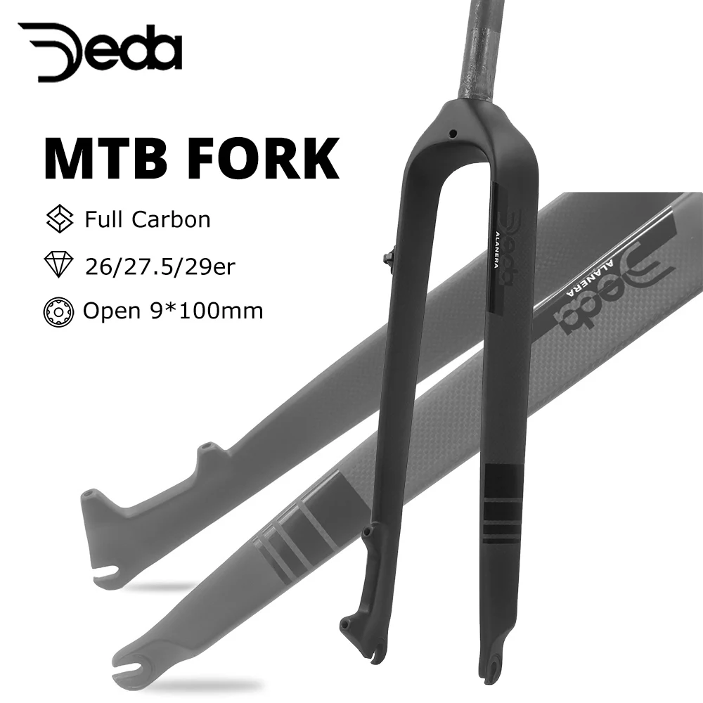 AliExpress ULLICYC DEDA MTB Full Carbon Fiber Fork Straight/Tapared Tube 26 /27.5/29 Inch Bicycle Fork MTB Fork 9*100mm Quick Release Disc brake