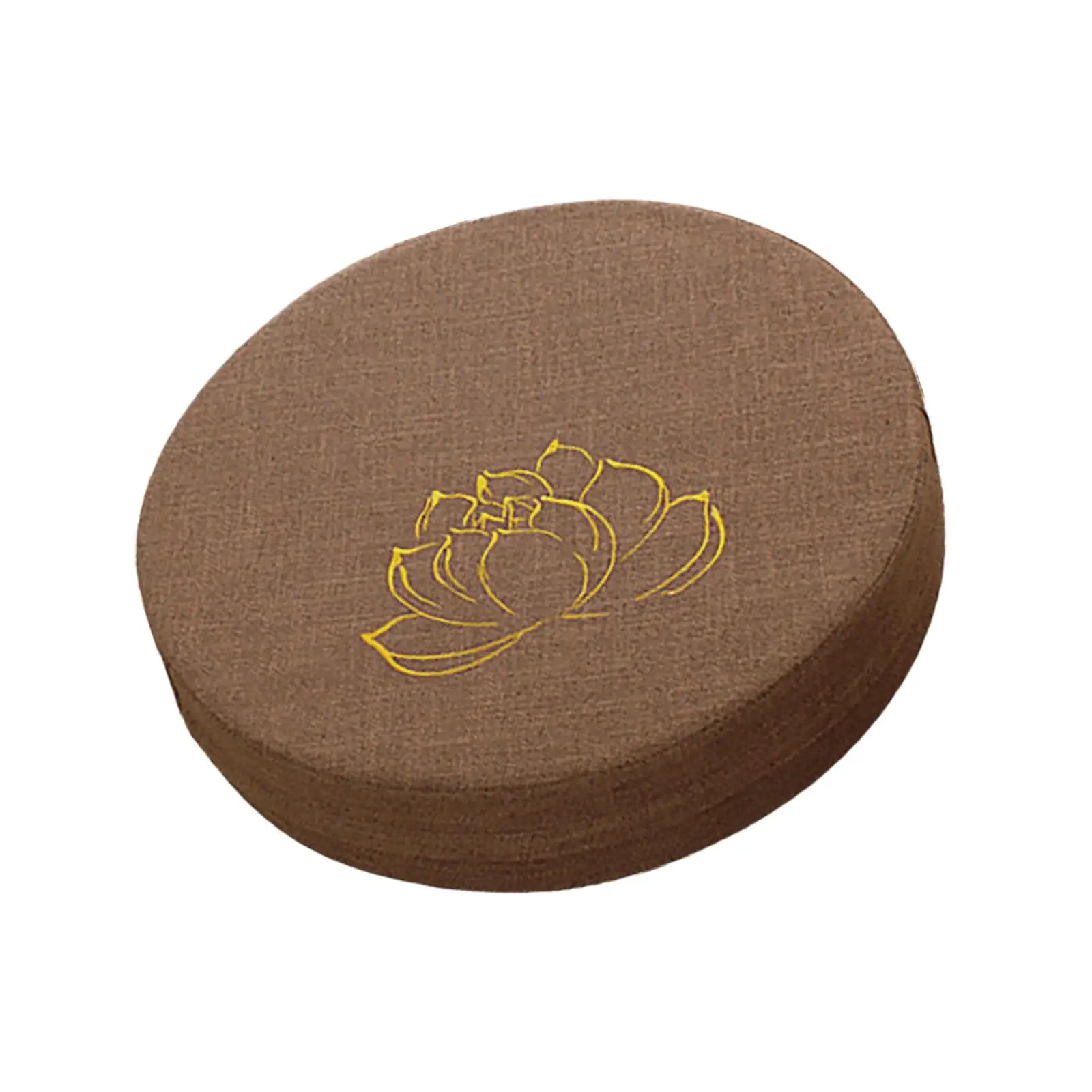 Round Linen Meditation Seat Cushion Pouf Floor Pillow Yoga Mat for Chair Window Decor