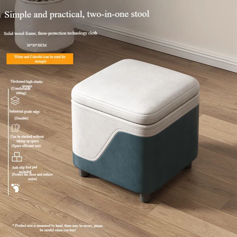 Premium Modern Storage Cube Stool, High-Quality Footstool with Hidden Compartment, Multifunctional Seat for Living Room Bedroom