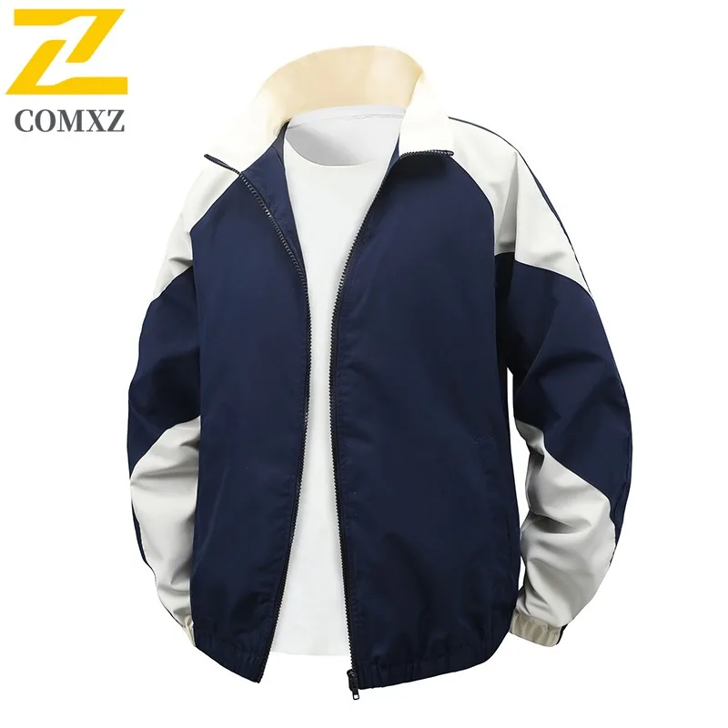

COMXZ Мужская бейсбольная куртка винтажная свободная посадка в корейском стиле весна осень на открытом воздухе путешествия спортивный велосипед повседневное пальто в консервативном стиле верхняя одежда