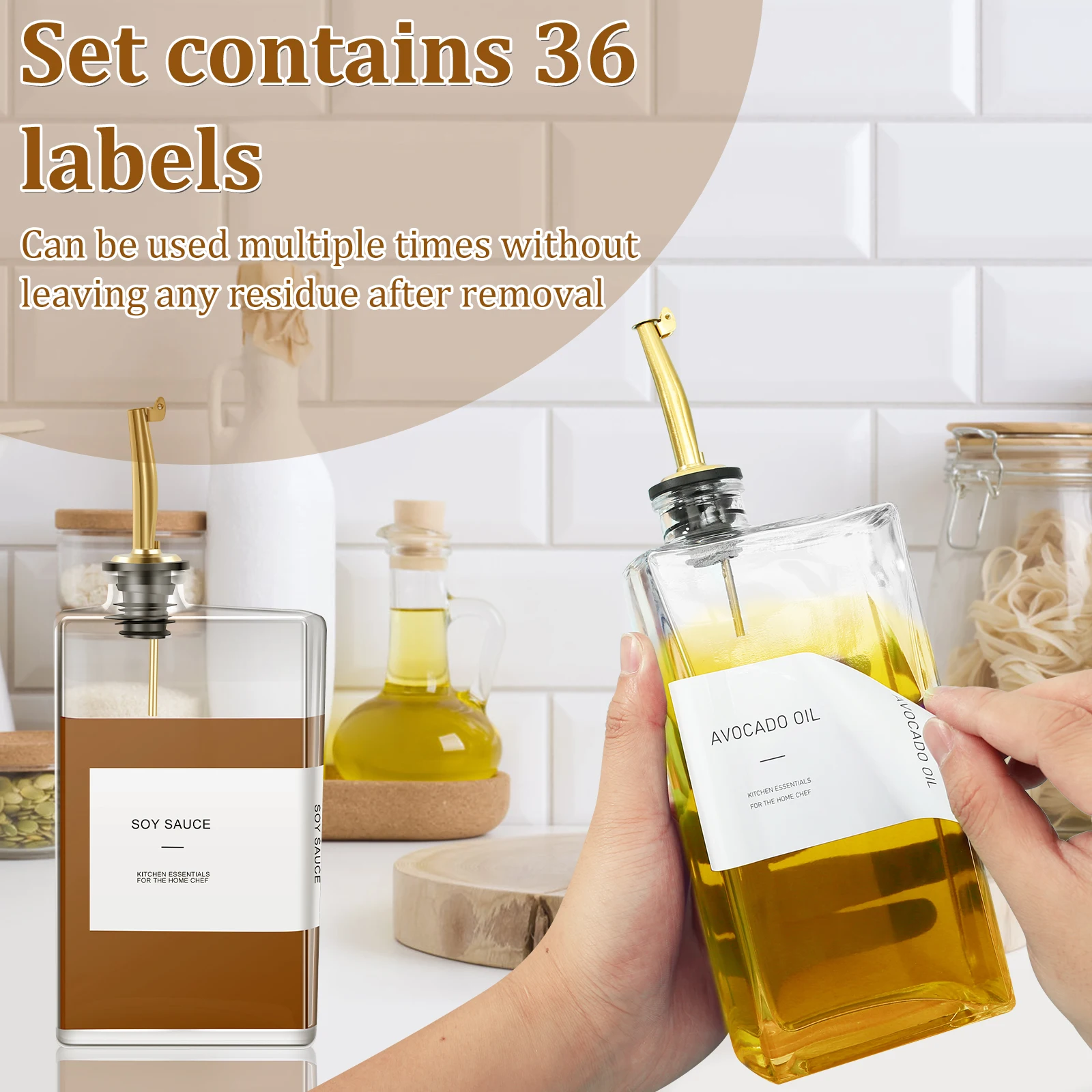 350ml/500ml Glass Olive Oil Bottle Rectangular Oil Pot Leak-proof Kitchen Seasoning Vinegar Bottle Transparent Dispenser Bottle