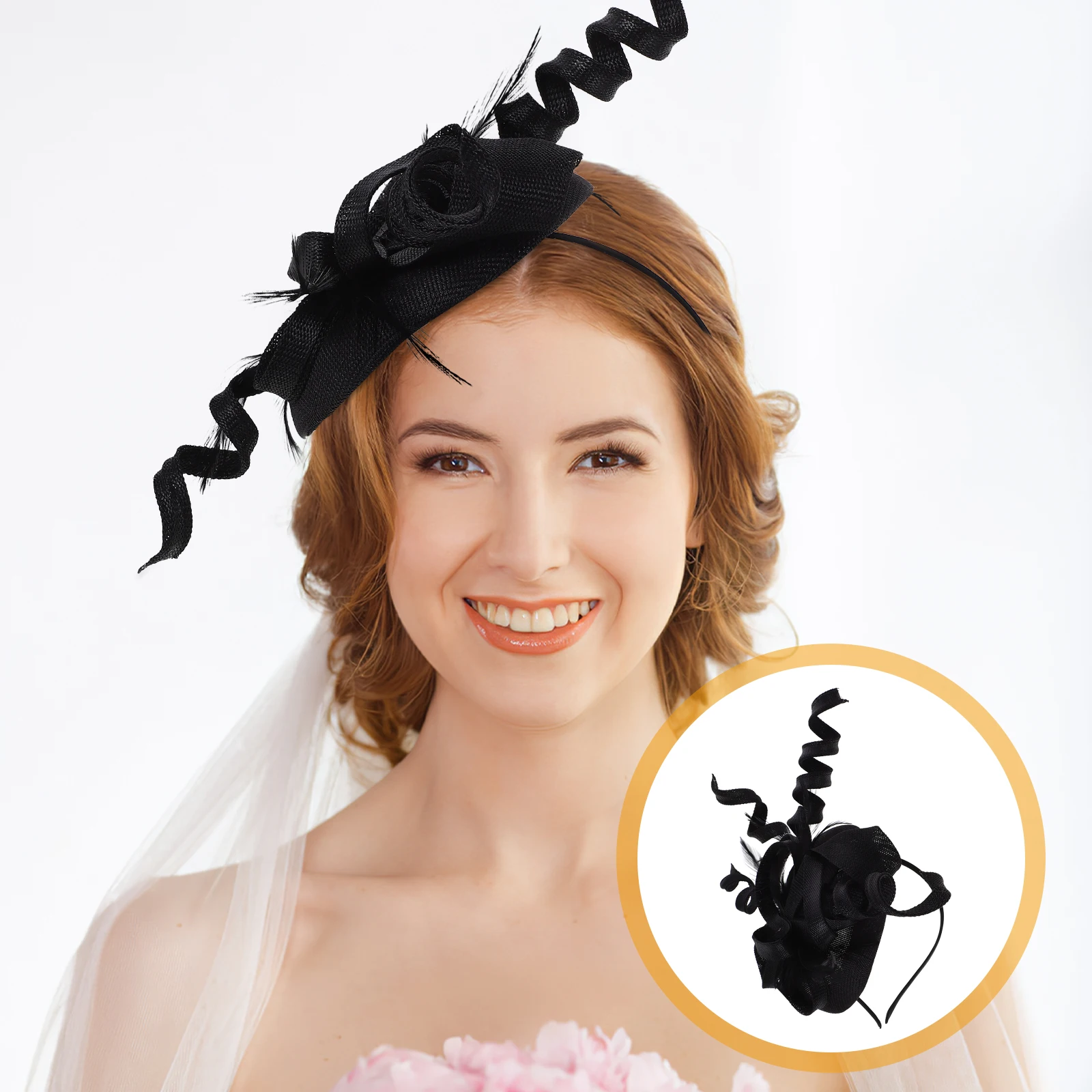 

Imitation Linen Exaggerated Hat Gauze Black Women Fascinator Tea Party Hats Hair Accessories Classic Color Comfortable
