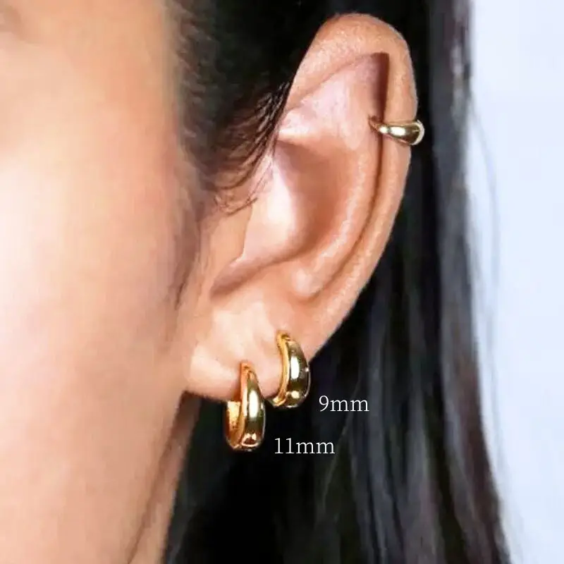 925 Sterling Silver Ear Needle Minimalist 6mm/8mm/10mm Hoop Earrings for Women Fashion Round Earrings Fine Jewelry Accessories