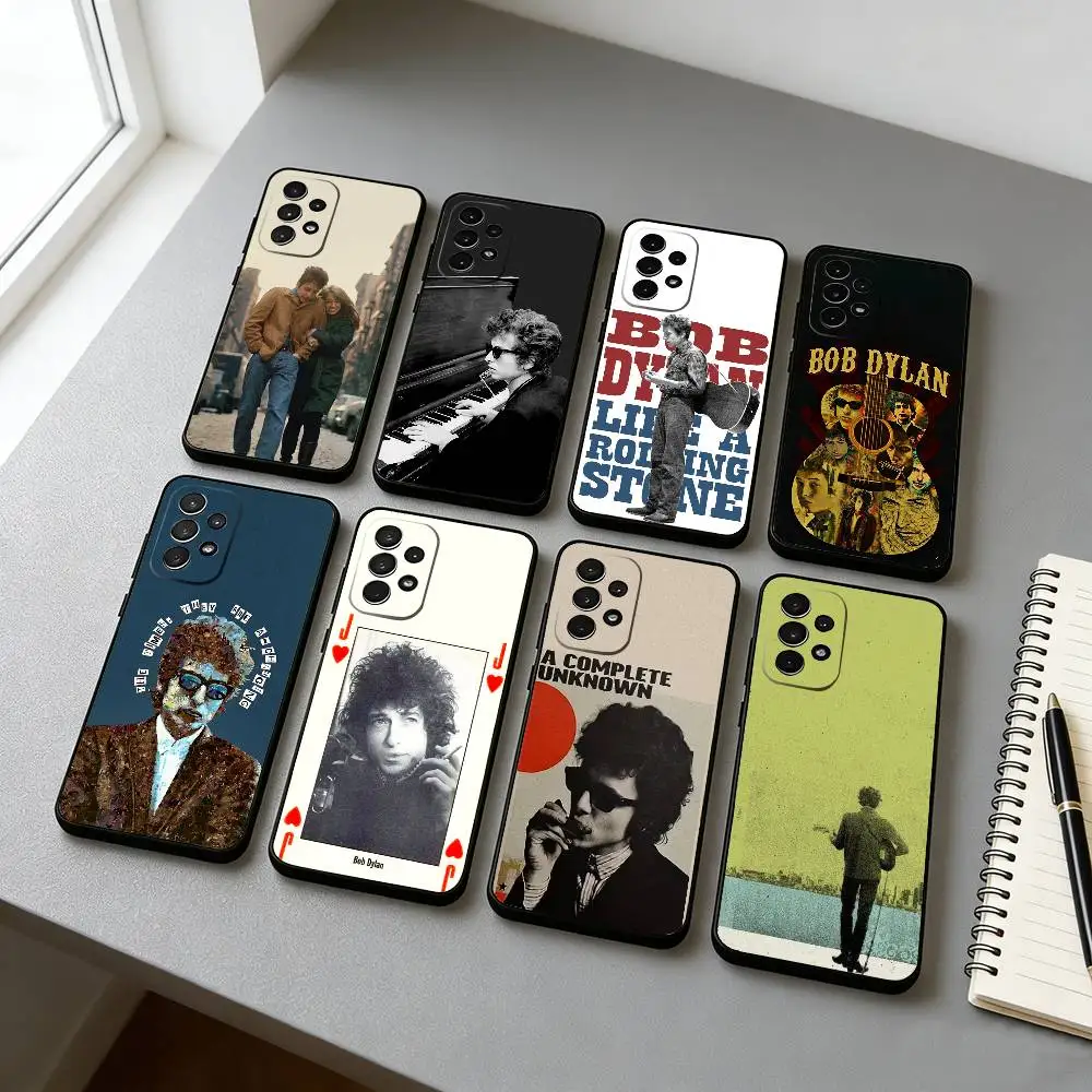 B-Bob D-Dylan Phone Case Black Silicone Soft For Samsung S25,S24,S21,S22,S23,S30,Ultra,S20,Plus,Fe,Lite