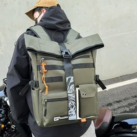 Backpack Men's High-end Korean Style Casual Sports Travel Computer Bag Rolled Top Trendy Backpack College Student Bag