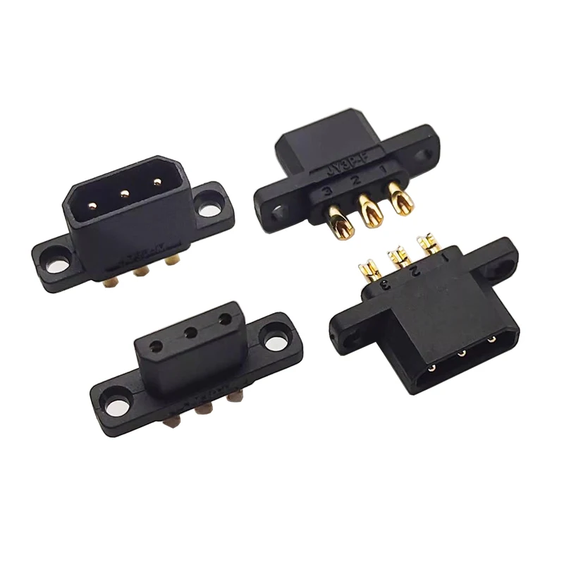 2Pairs RC UAV Model Drone 3pin Male Female Plug Copper Gold Plated Terminal 3-pole Connector Power Battery Motor Connecting