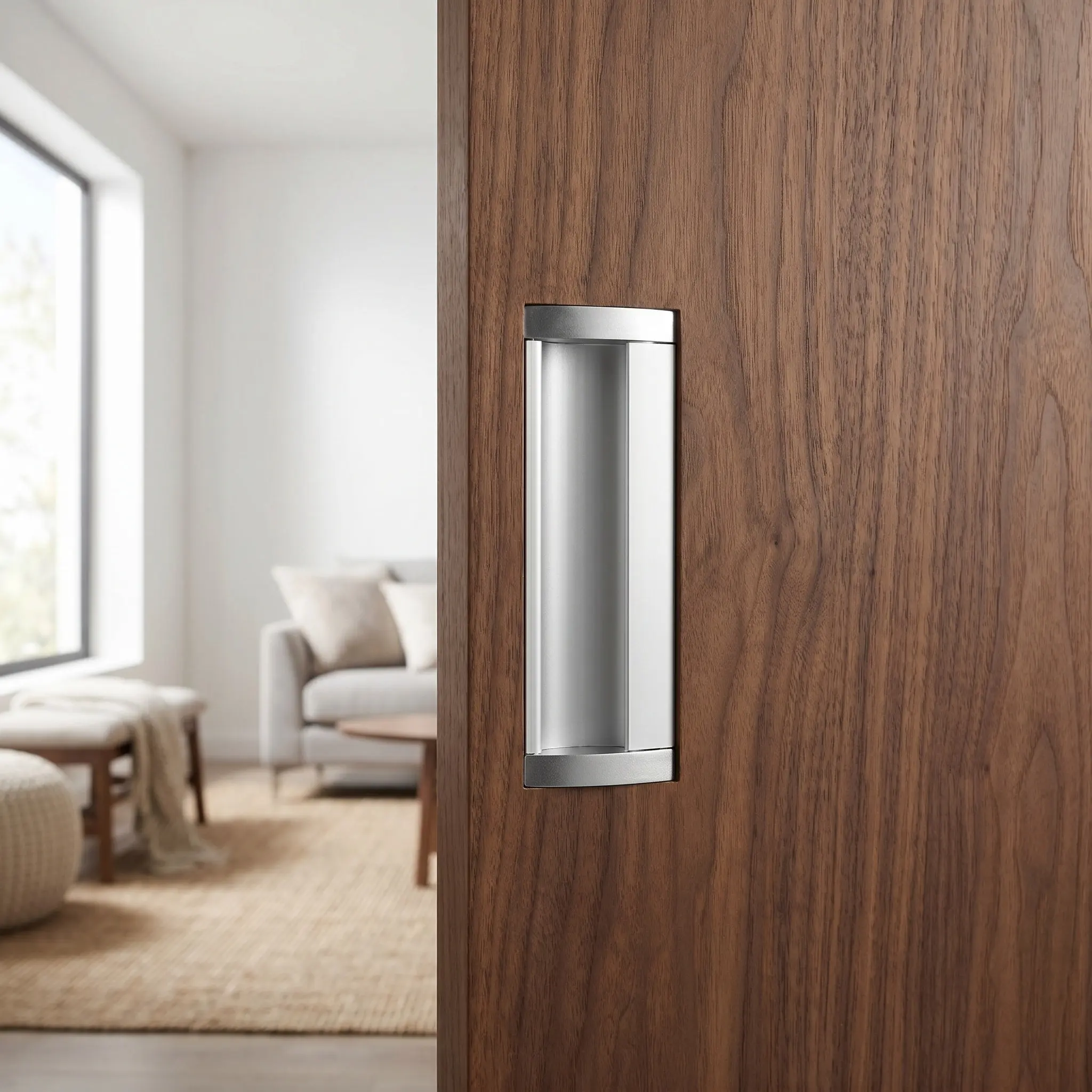 2Pcs Recessed Sliding Door Pulls Rectangular Aluminum Alloy Hidden Handles Flush Mount Closet Pocket Door Invisible Handle