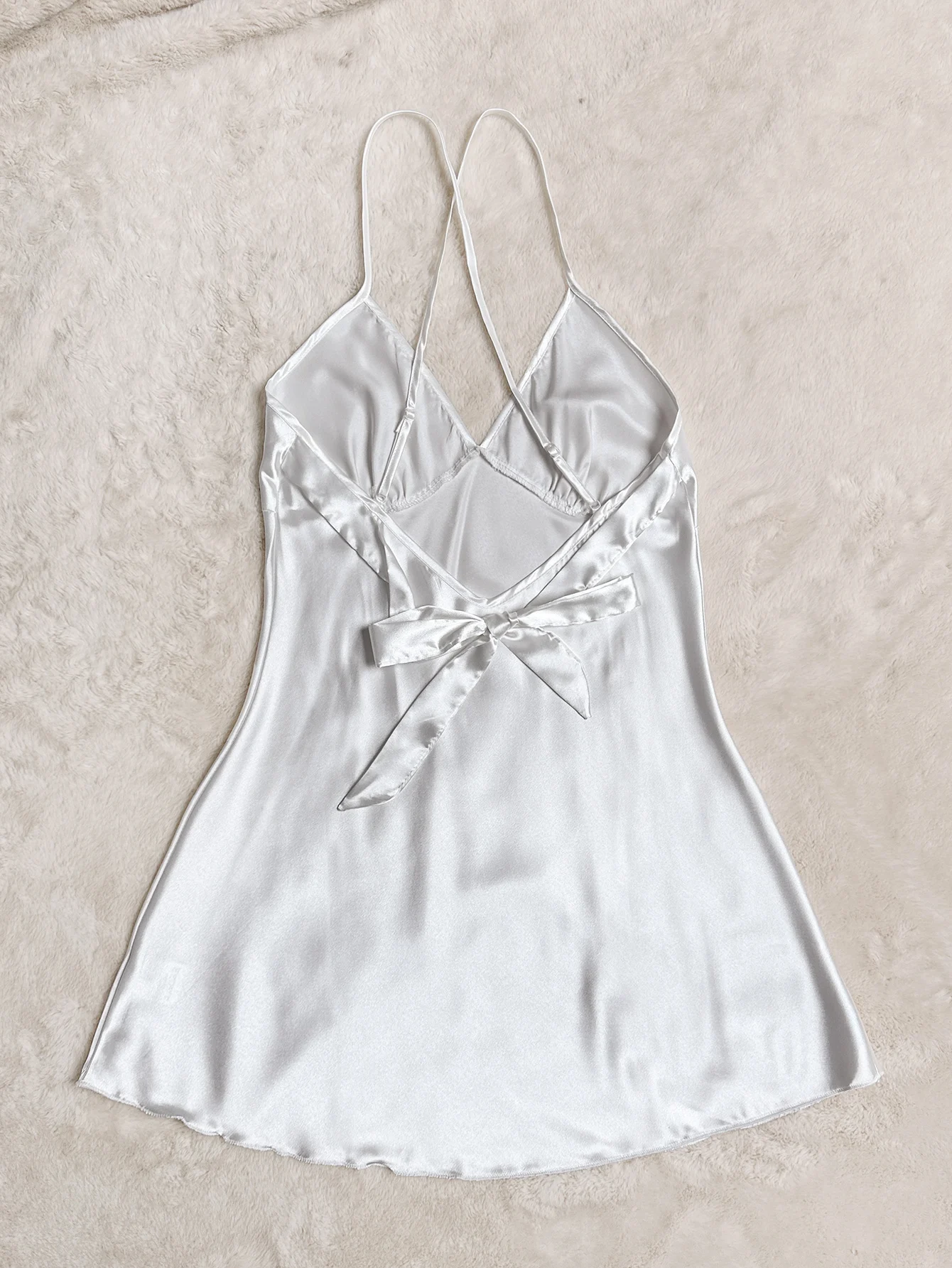 New Simple Women's Nightgown with V Neck Solid Sexy Strappy Dress Comfortable Home Wear for Daily Comfort or Special Occasions
