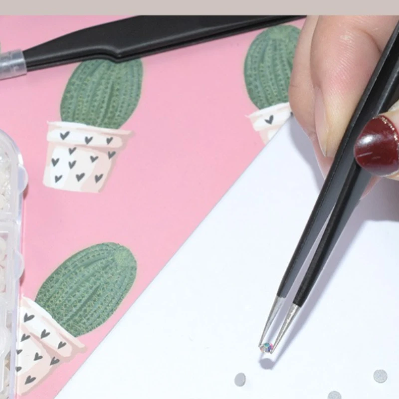 الملقط الفولاذ المقاوم للصدأ اليدوية DIY بها بنفسك أشار الفم كليب الجفن ملصقات الأظافر الفن اليد خيمة كاذبة ملاقط رمش مكافحة ساكنة #4