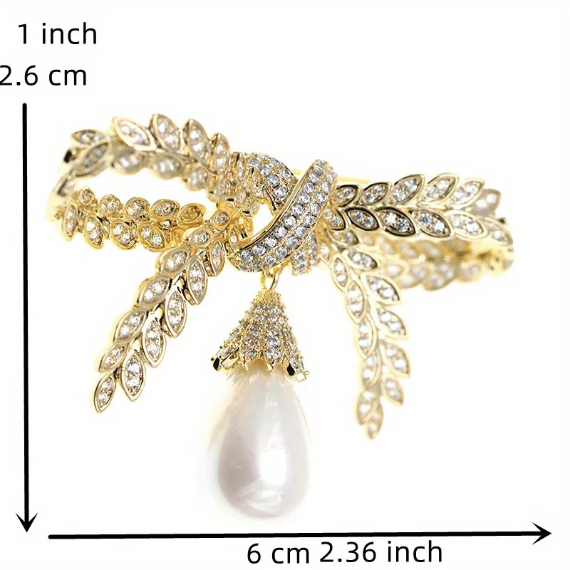 Vintage Women Men Elegant Bow Pearl Crystal Jewelry Accessories Brooches Fashion Classic Bowknot Pendant Pins Buckles