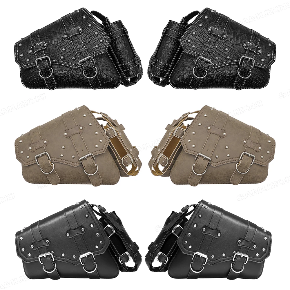 Club Style Saddlebag For Harley Sportster Dyna Softail Cafe Racer Moto Rear Side Luggage Storage Bag Motorcycle Saddle Tool Pack