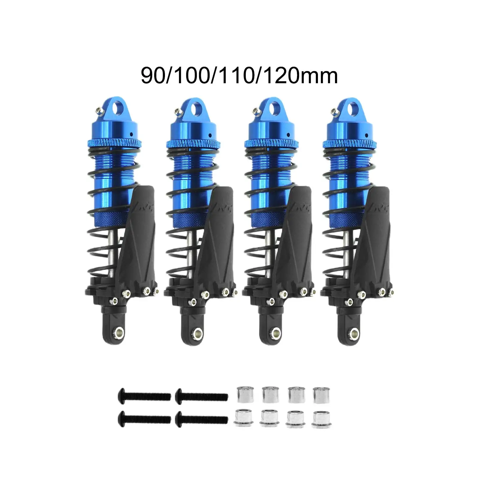 4 Pieces RC Shocks for 1/10 Model with Spring Collar Replacement Make Your RC Car Cool Smooth Damping Upgrade for Truck Crawlers