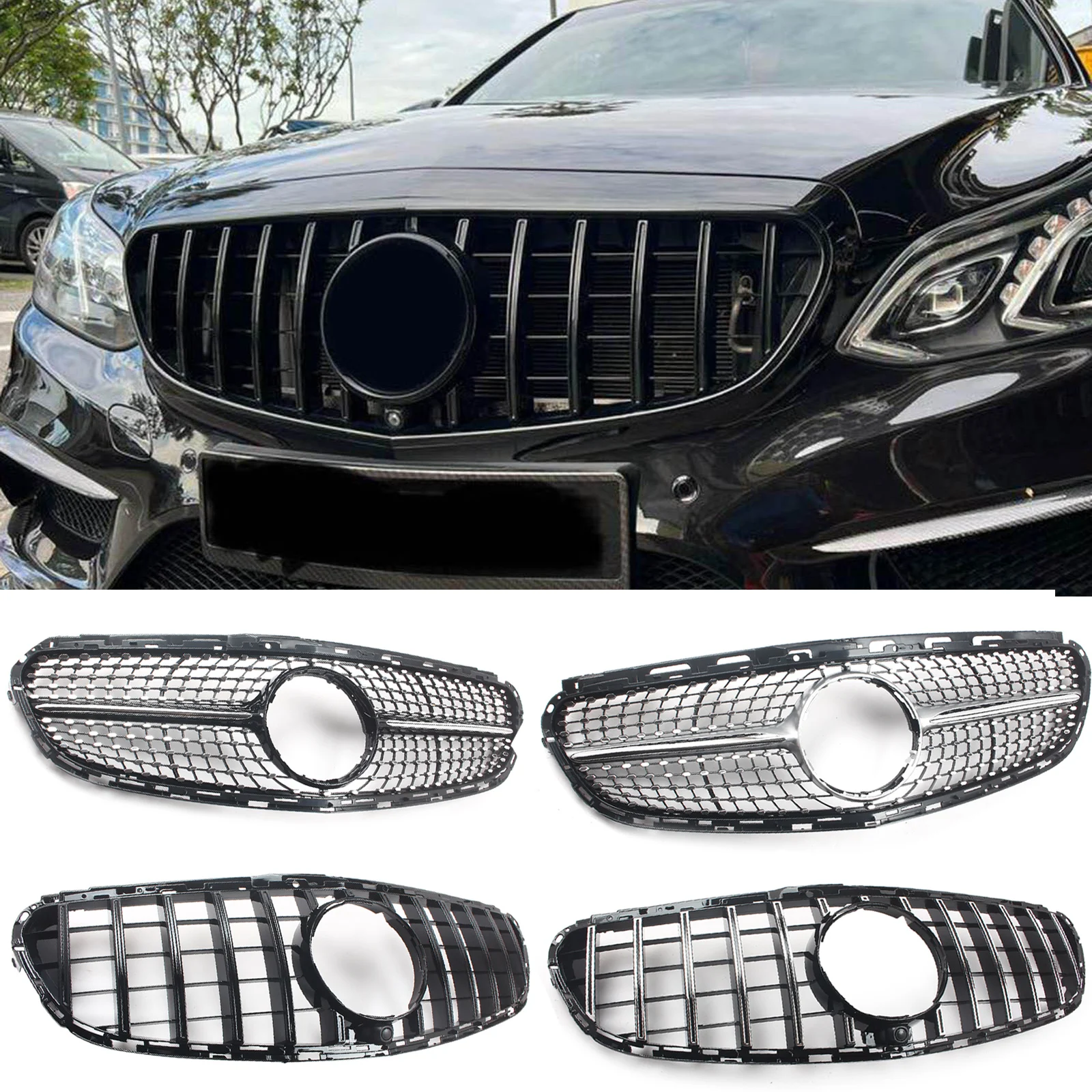 

2014-2016 For Mercedes Benz E Class W212 4 Door E200 E250 E350 E550 Front Mesh Grille Auto Part Front Bumper Grille GT Grill