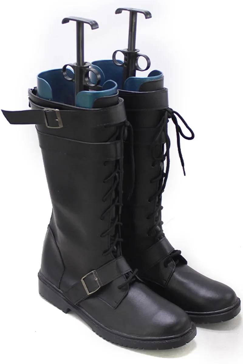 Biohazard 8 Village Karl Heisenberg Costume Cosplay Scarpe Stivali neri fatti a mano