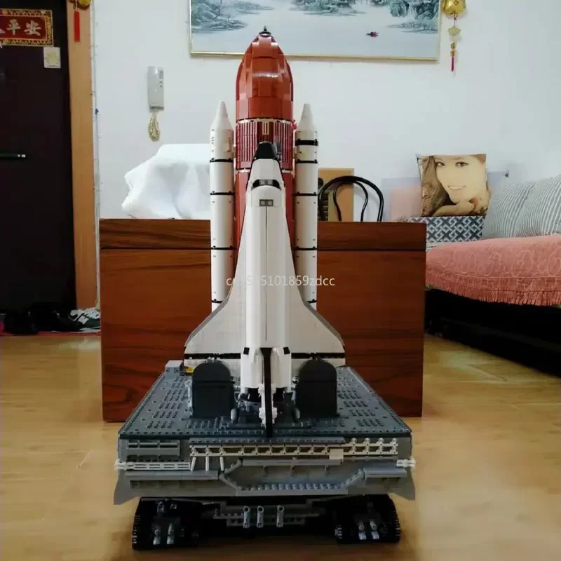 MOC High-tech Space Shuttle Challenger Transporter Launch Platform Building Blocks Set Rocket Airplane Model Bricks Toys Gifts