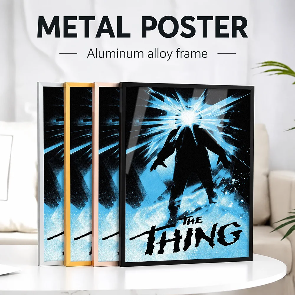 80S The Thing Horror Metal Poster With Aluminum Alloy Frame Personalized Photo Dark Gothic Style Wall Art For Bedroom Fan Gift