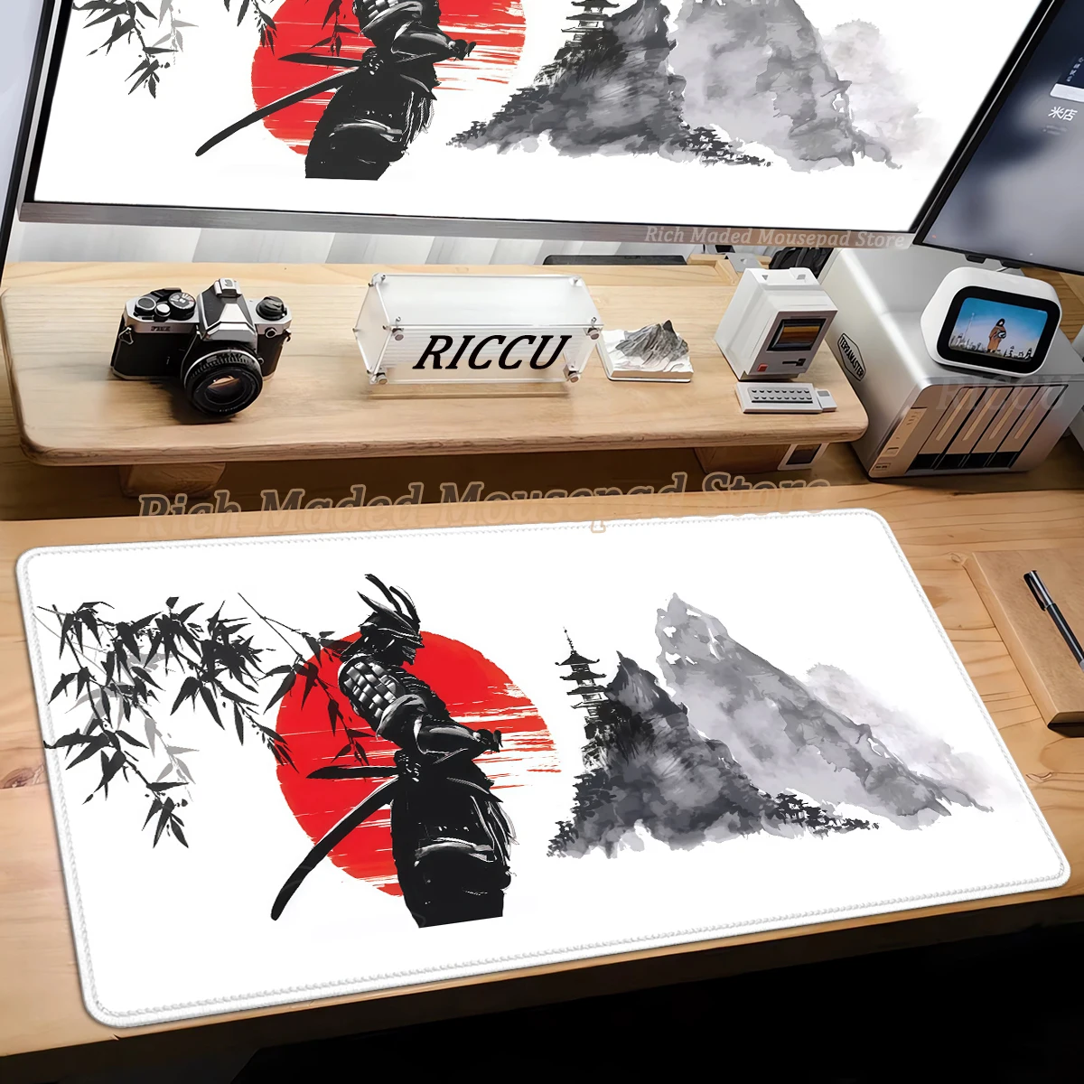 

Ink Warrior Desk Mat Gamer Mousepad Company PC Mouse Pad Black White Desk Pads Large Tablemat E-sports Mouse Mats Pc Accessories