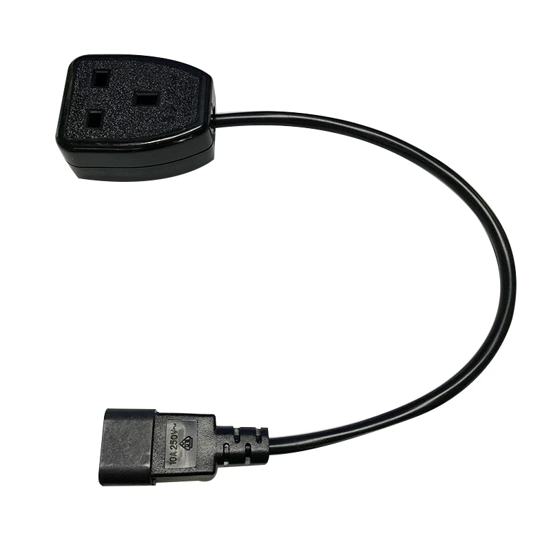 IEC320 C14 To UK BS1363A Outlet Socket,IEC C14 Male Plug To UK 3Pin Female Socket Power Adapter Cable For PDU UPS