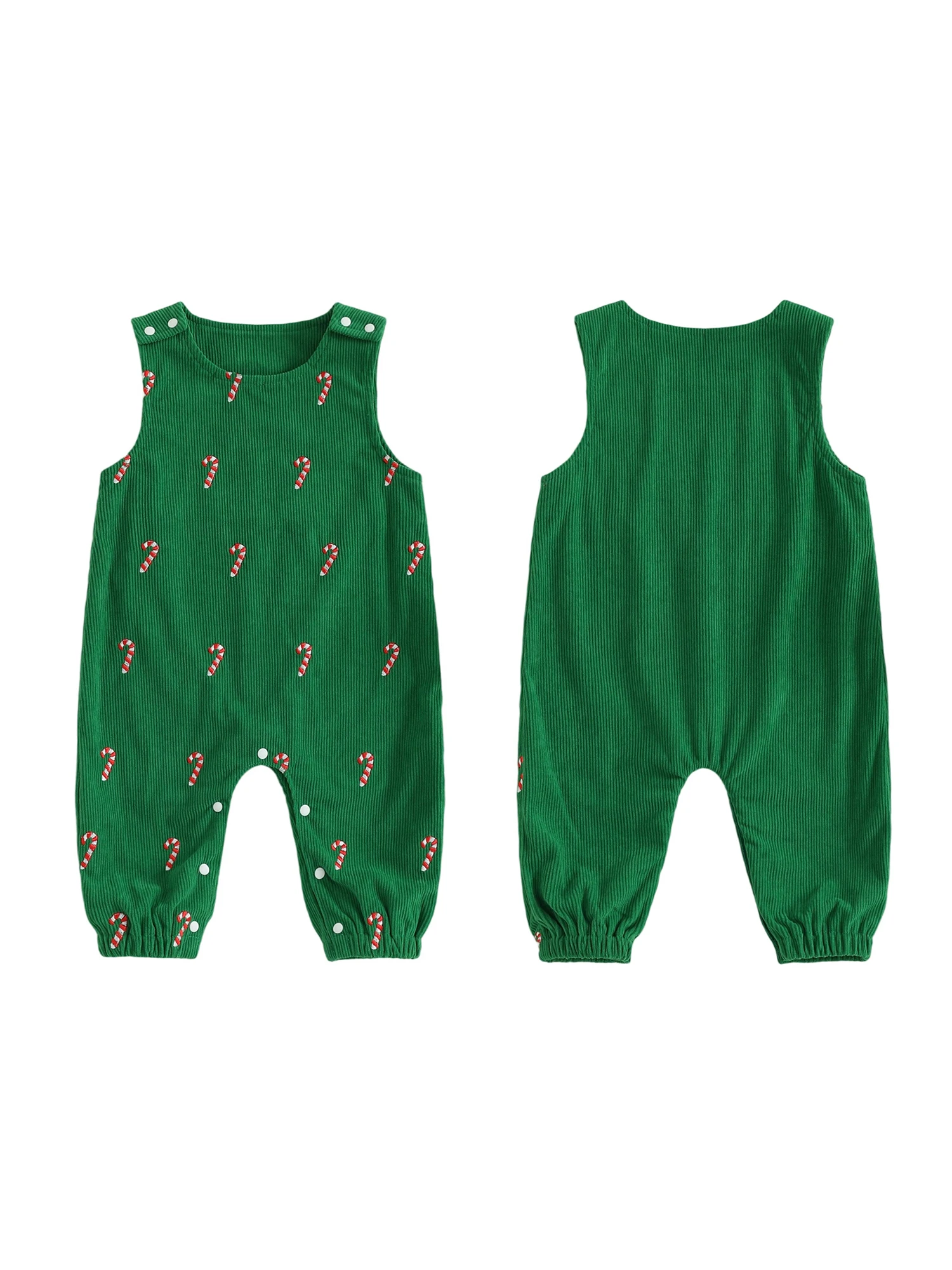 

Christmas Santa Claus Print Long Sleeve Romper Round Neck Jumpsuit for Infant Boys and Girls with Button Closure