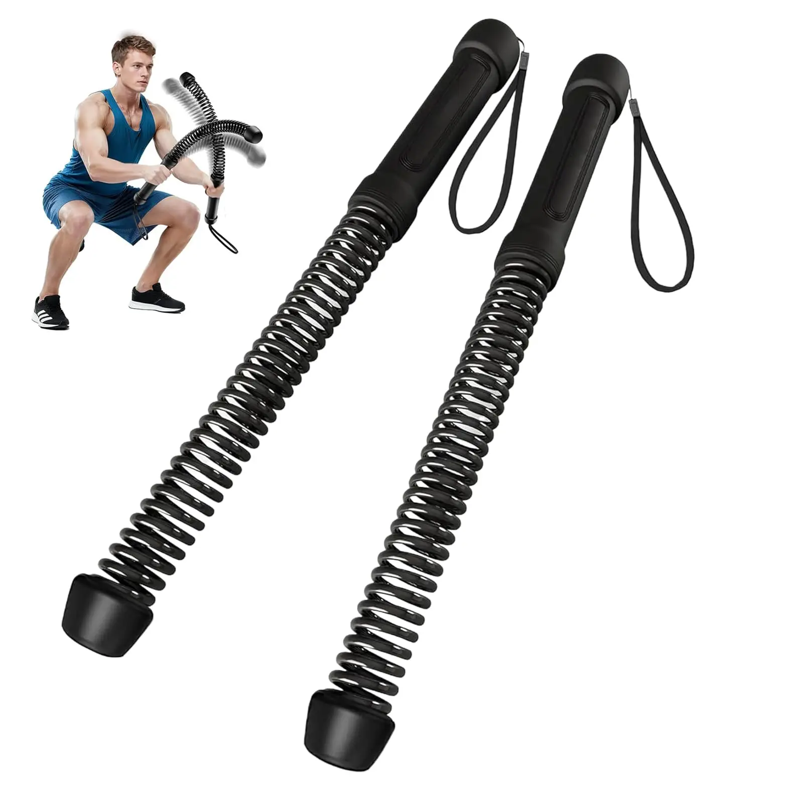 Ropeless Battle Ropes for Home Gym-Cordless Training Rope Fitness Equipment for Men Women Weighted Workout Ropes for HIIT Vers
