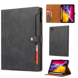 Dla iPad Air 5 4 11 13 etui 10.9 luksusowe biznesowe skórzane etui na książki z gniazdem na karty etui stojak na iPad Pro 11 12.9 Mini 4 5