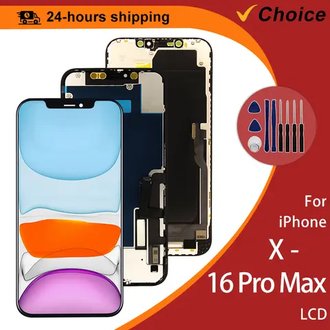 OLED Per iPhone X LCD Per IPhone XS XR MAX LCD 11 Pro Touch 13 Digitizer Dello Schermo 12 Pro Max 13 Mini 14 Display 14 Pro Max Parti