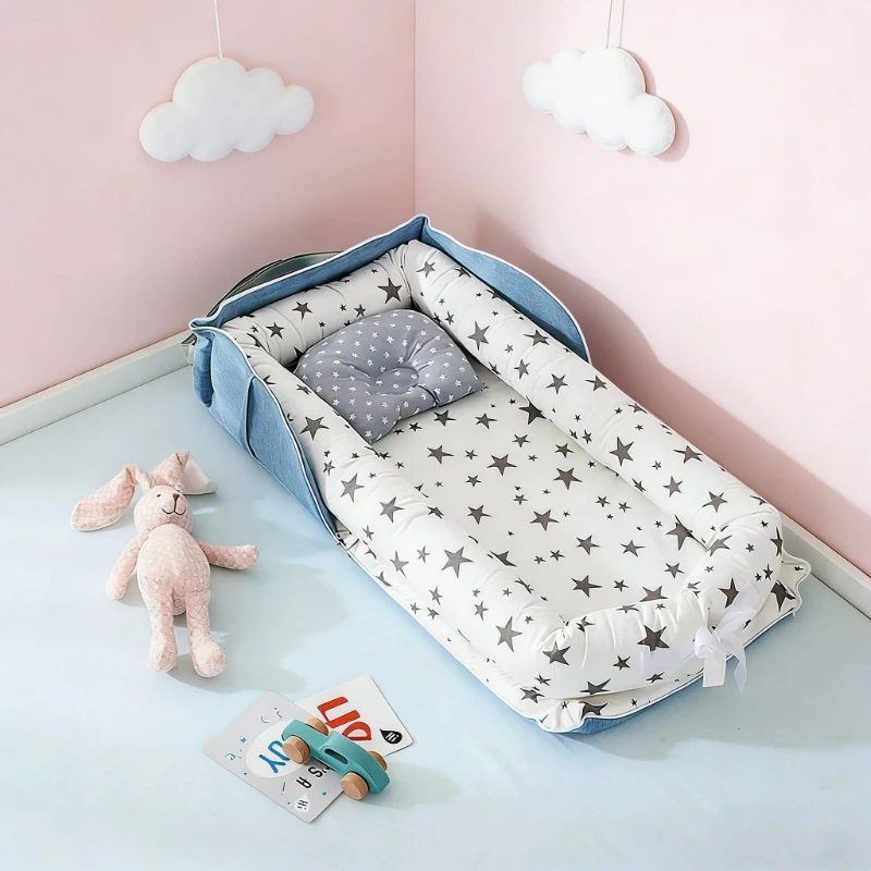 

2026 New Bag Style Design Baby Nest Bed Portable Lightweight Indoor Outdoor Bassinet Foldable Baby Cribs Comfortable