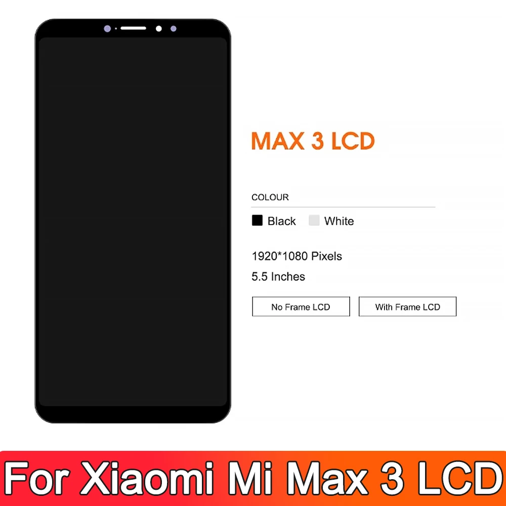 For Xiaomi Max3 LCD Display Touch Digitizer Assembly For Xiaomi Mi Max 3 M1804E4 LCD Screen Replacement