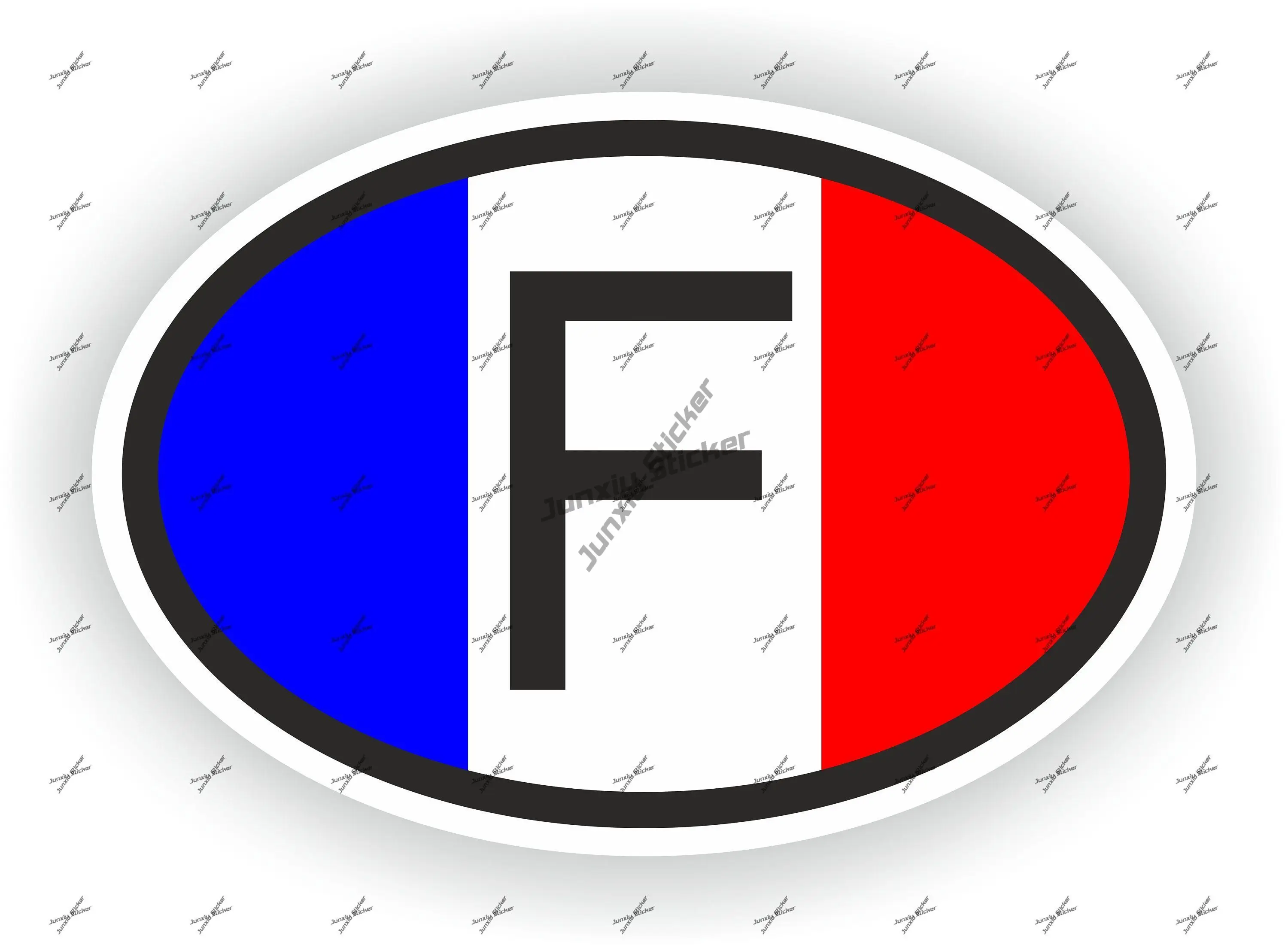 

France F Country Code Oval Sticker with Flag France Patriotic Decal Cover Scratches Decoration Decal Vehicle Waterproof Exterior