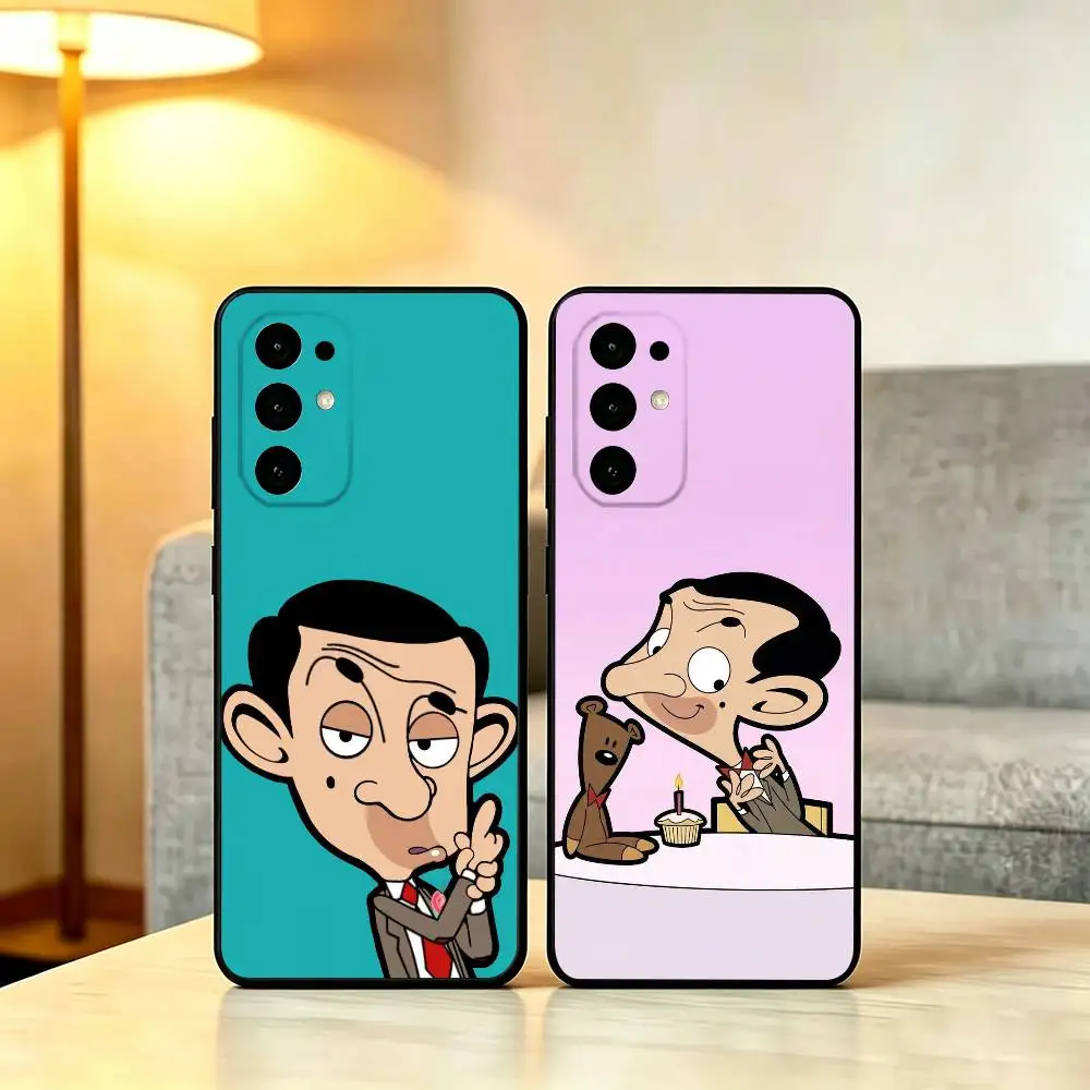 Cartoon Character Mr Bean Phone Case Soft black For Samsung S25,S24,S21,S22,S23,S30,Ultra,S20,Plus,Fe,Lite