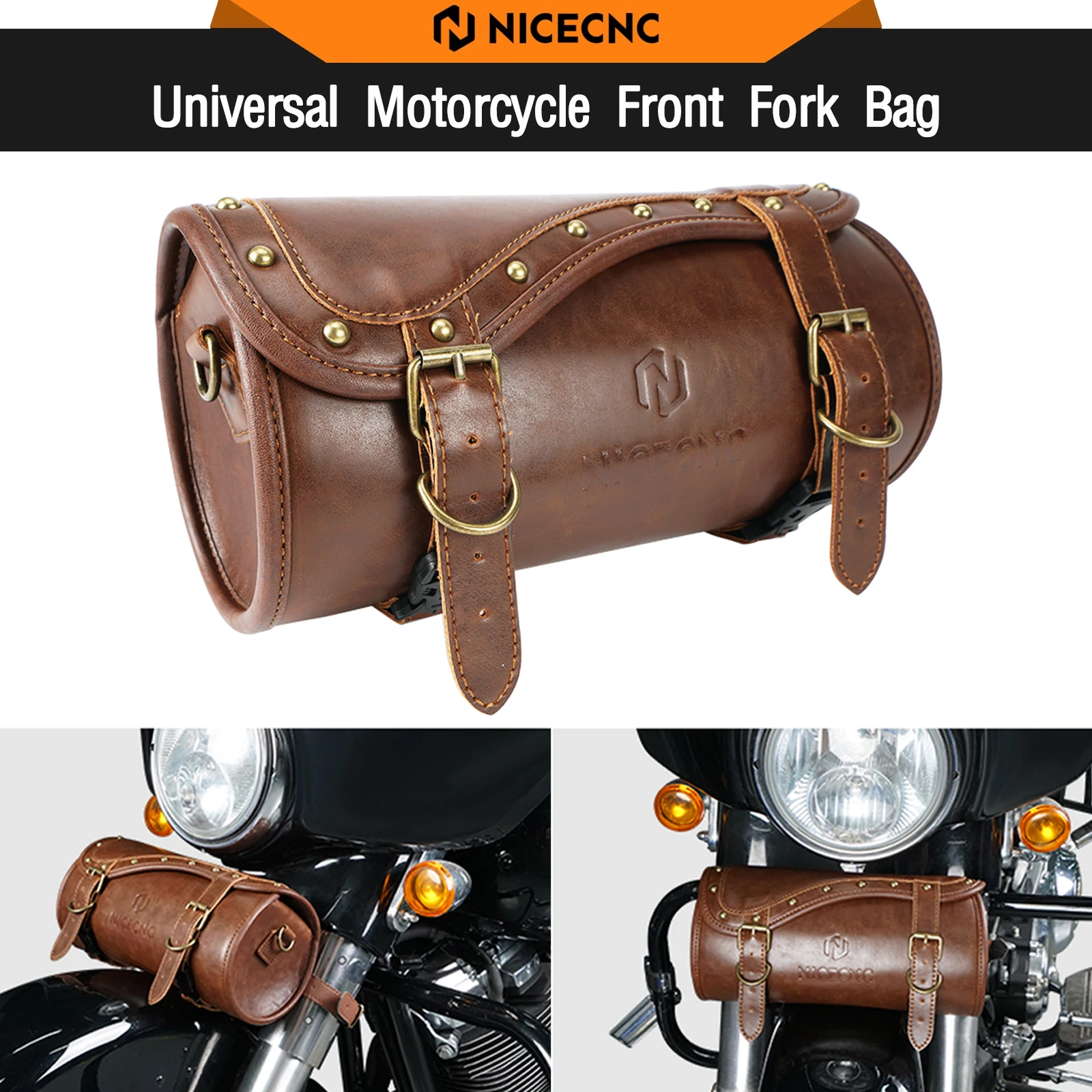 

Универсальная сумка на переднюю вилку мотоцикла для Harley Sportster Dyna Softail Road King Street Gilde Honda Yamaha Kawasaki Suzuki Ducati